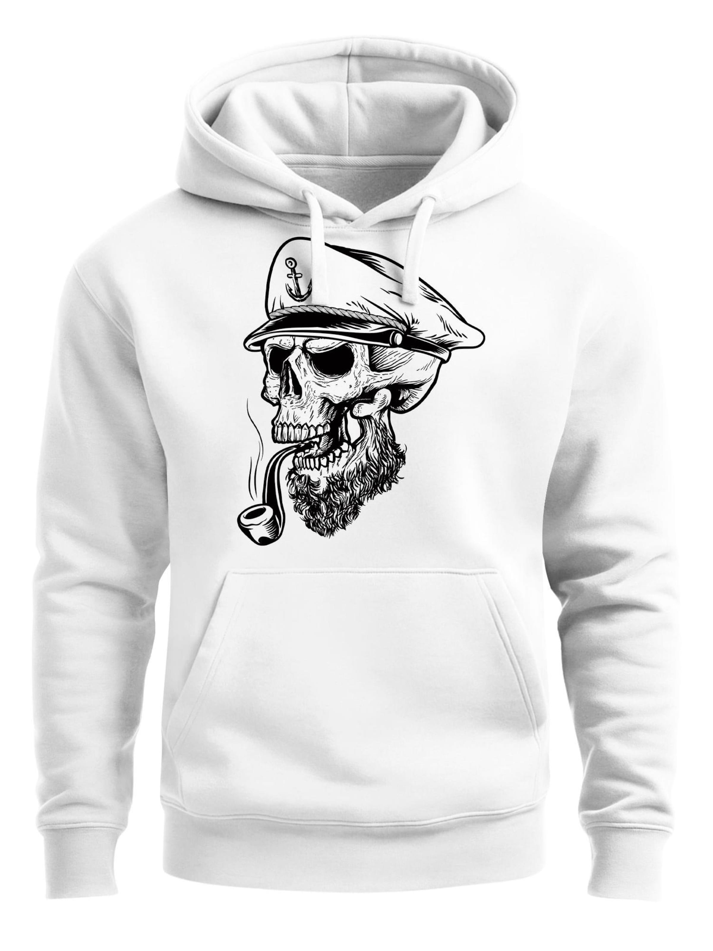 Neverless Sweatshirt 'Captain Skull 2' in White: front