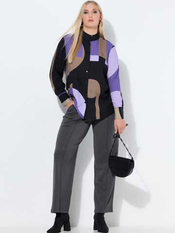 Ulla Popken Szabványos Ráncos nadrág - szürke