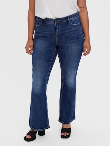 Vero Moda Curve Flared Jeans 'SIGA' in Blauw: voorkant