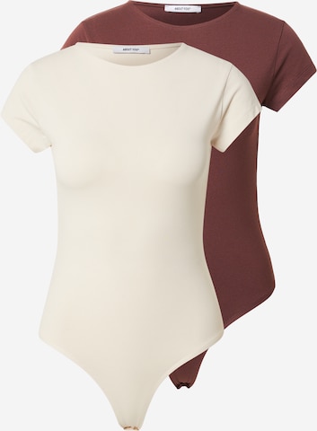 ABOUT YOU Shirtbody 'Ellinor' in Beige: Vorderseite