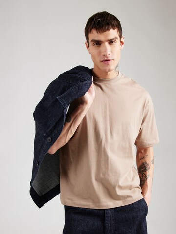 SELECTED HOMME T-Shirt 'SLHCOLMAN' in Beige: Vorderseite