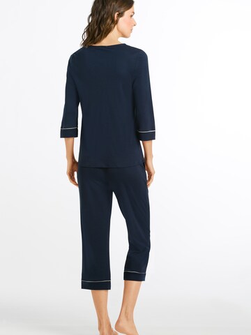Hanro 3/4 Arm Pyjama ' Natural Comfort ' in Blau