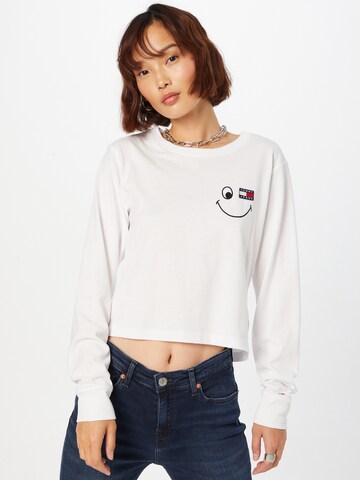 Tommy Jeans Sweatshirt i vit: framsida