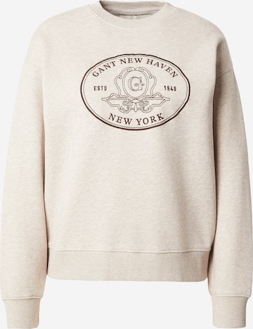 Felpa di GANT in beige: frontale