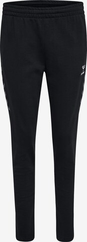 Skinny Pantalon de sport Hummel en noir : devant