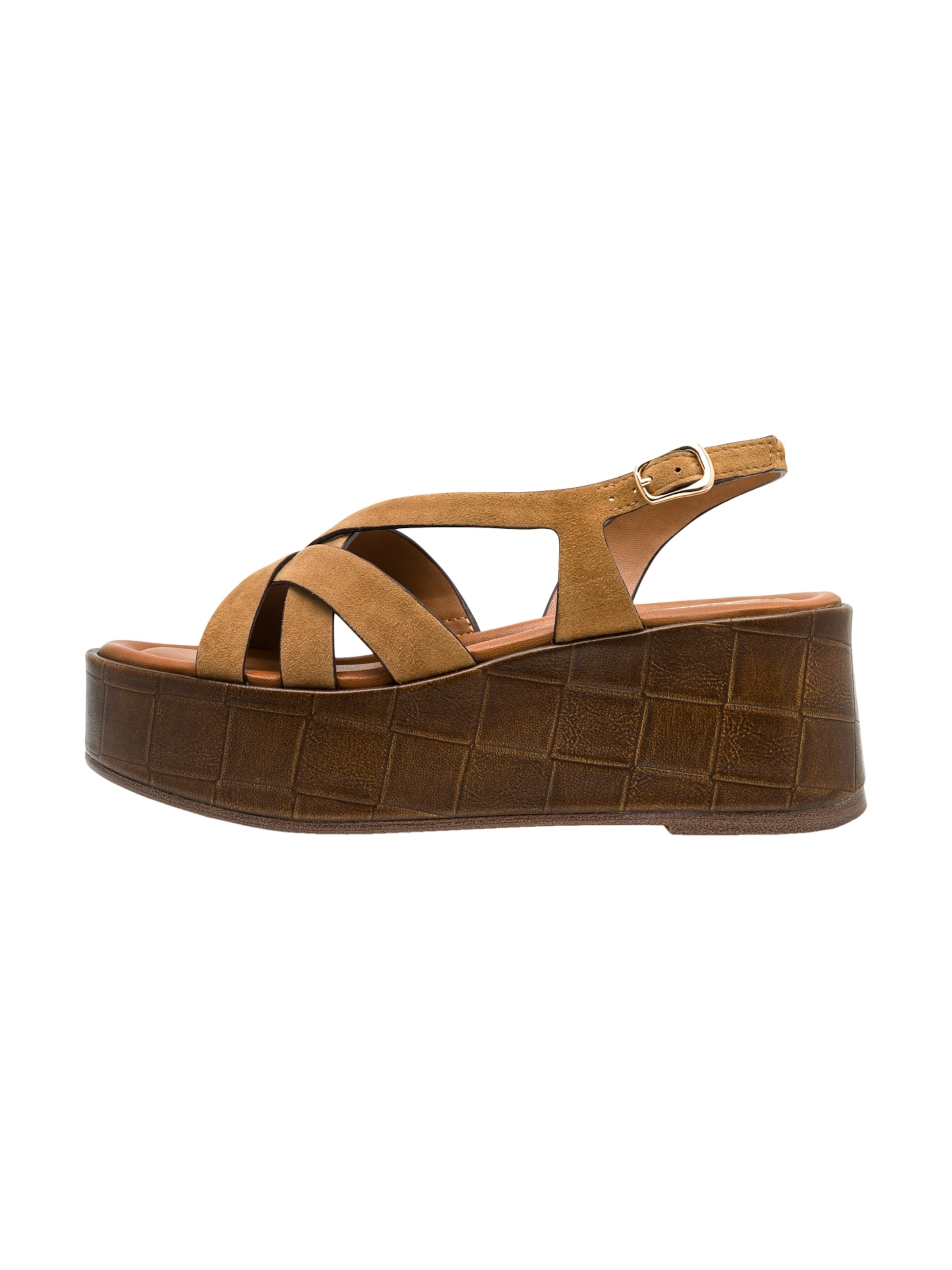 Tamaris Sandaal 'Ledersandalen Kompensiert' in Bruin: voorkant