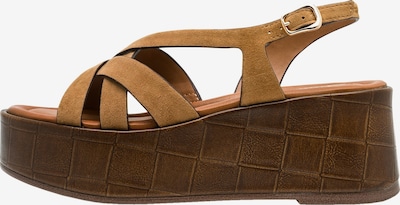 Tamaris Sandale 'Ledersandalen Kompensiert' in 36 in cognac, Produktansicht