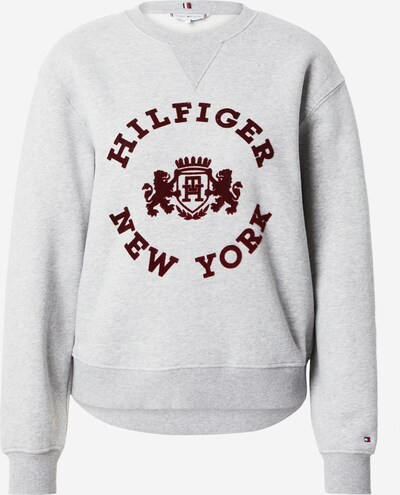 TOMMY HILFIGER Sweater majica u siva melange / burgund, Pregled proizvoda