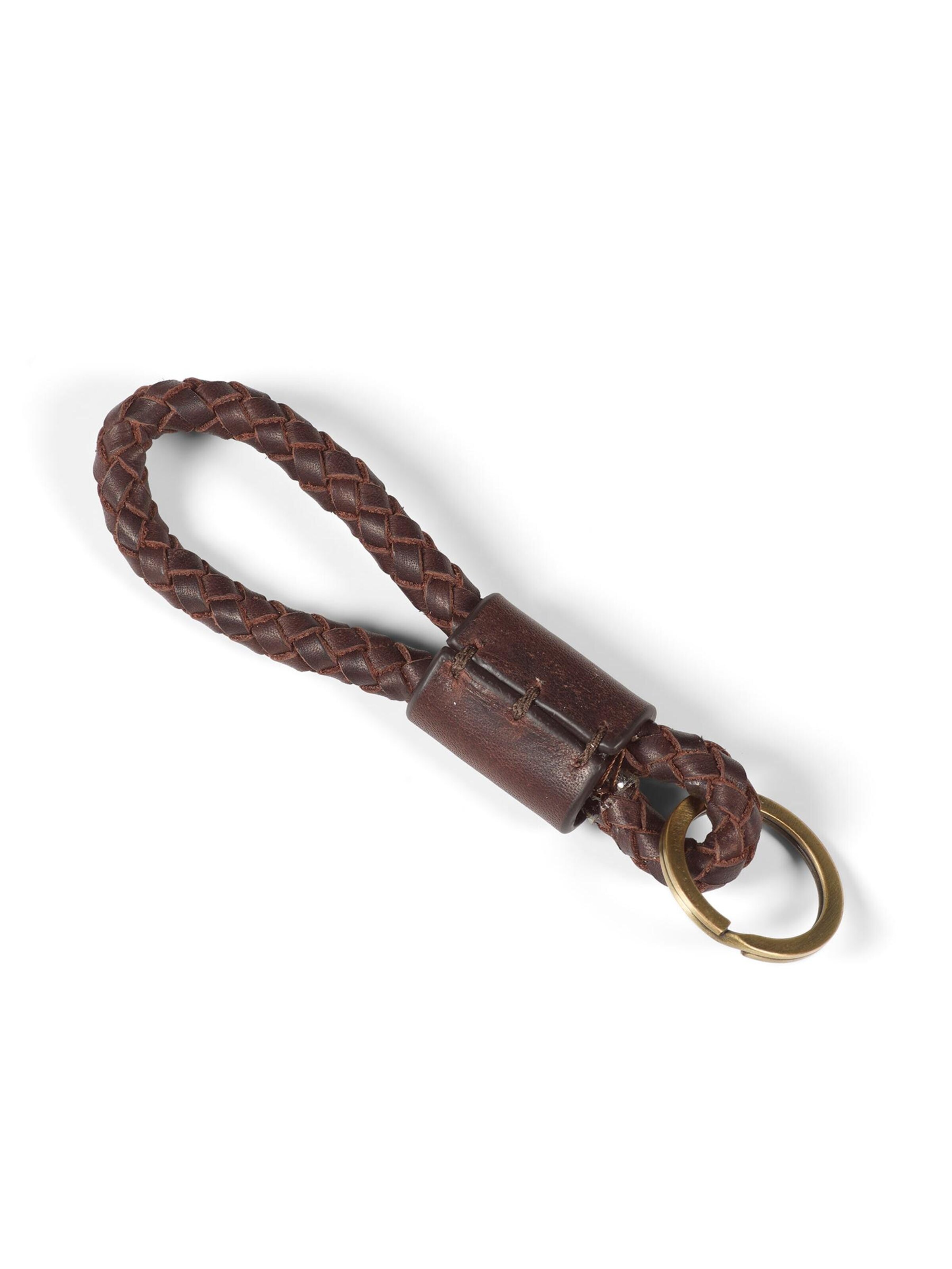 Howard London Key Ring 'Braided Keyring Dark Brown' in Brown