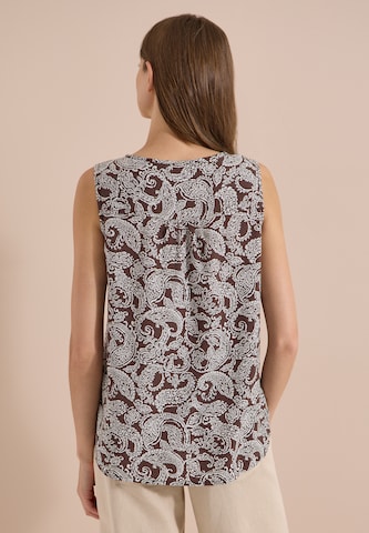 CECIL Blusentop mit Split Neck und Print in Braun