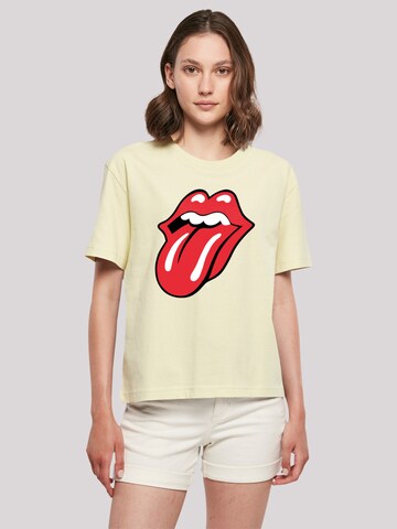 T-shirt 'The Rolling Stones Classic Tongue' F4NT4STIC en jaune : devant