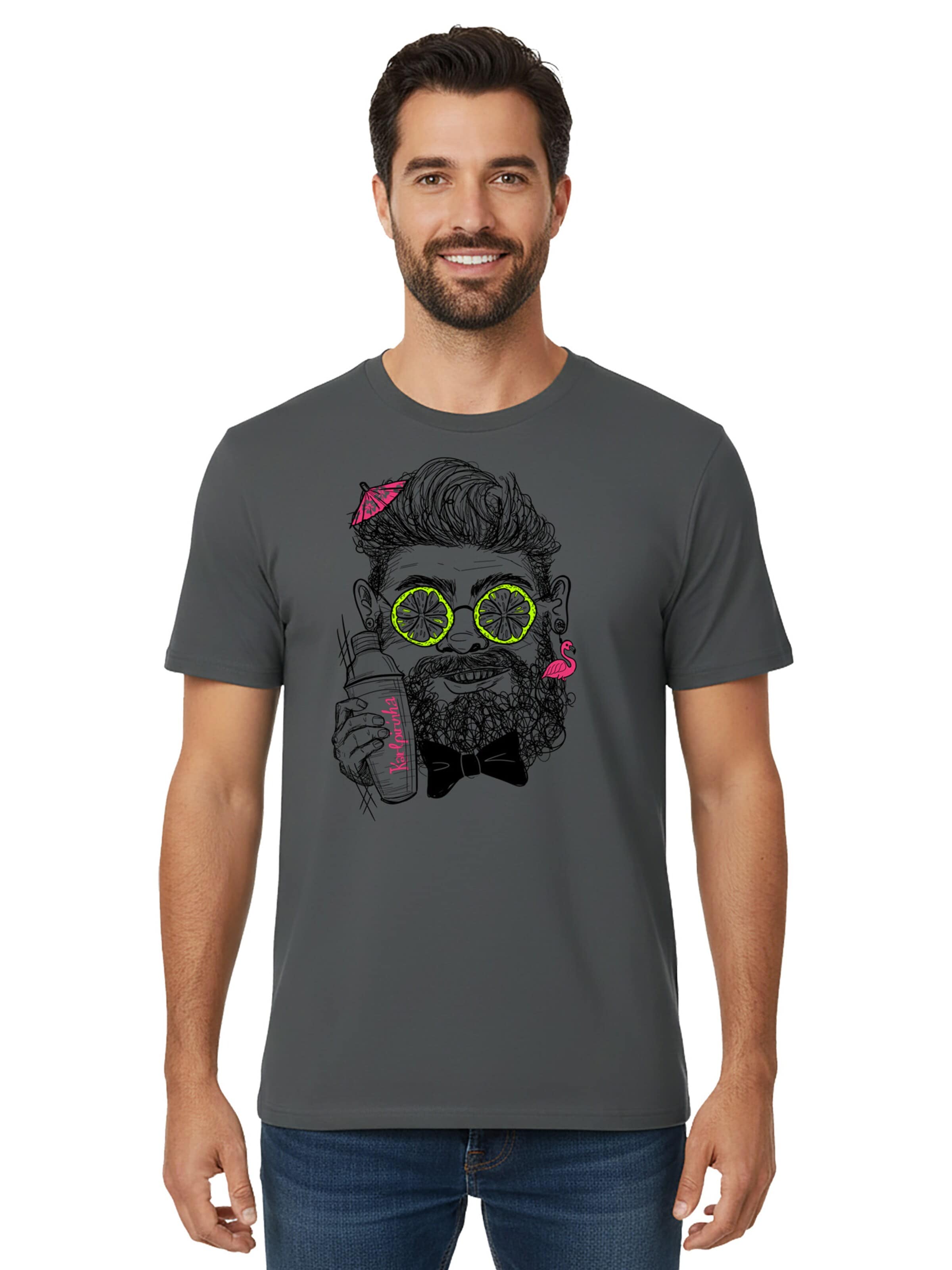 karlskopf Shirt 'BARKEEPER' in Grey