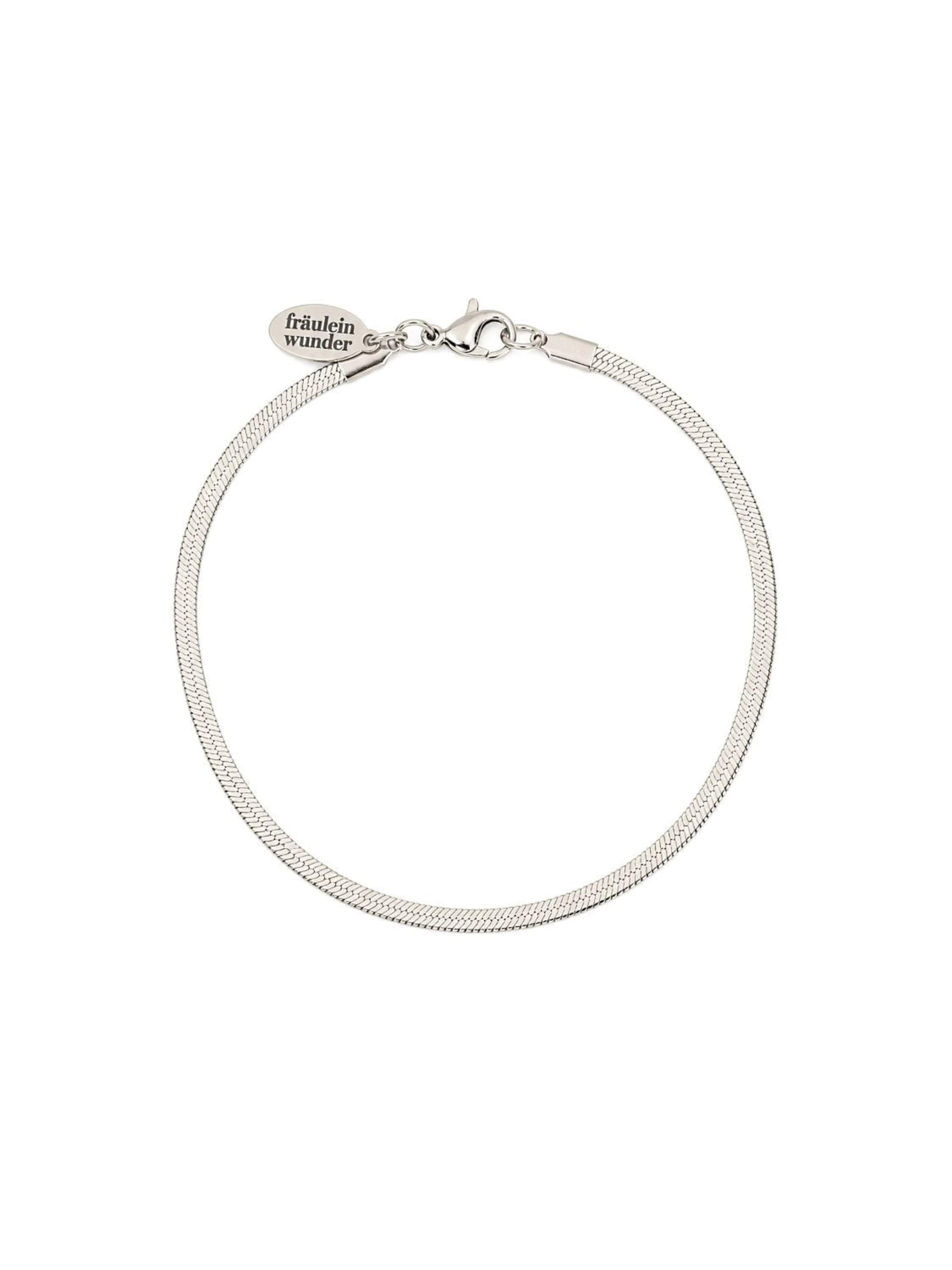 Fräulein Wunder - Pulsera 'Snake Schmal' en plata: frente