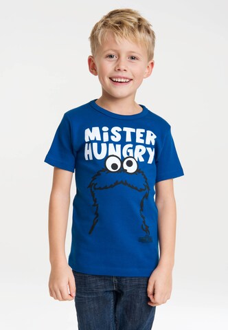 LOGOSHIRT Shirt 'Krümelmonster - Mister Hungry' in Blauw: voorkant