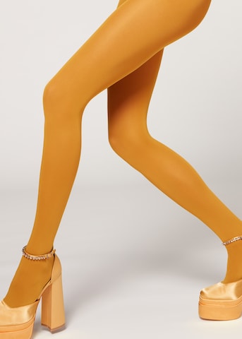 CALZEDONIA Fine Tights in Yellow: front
