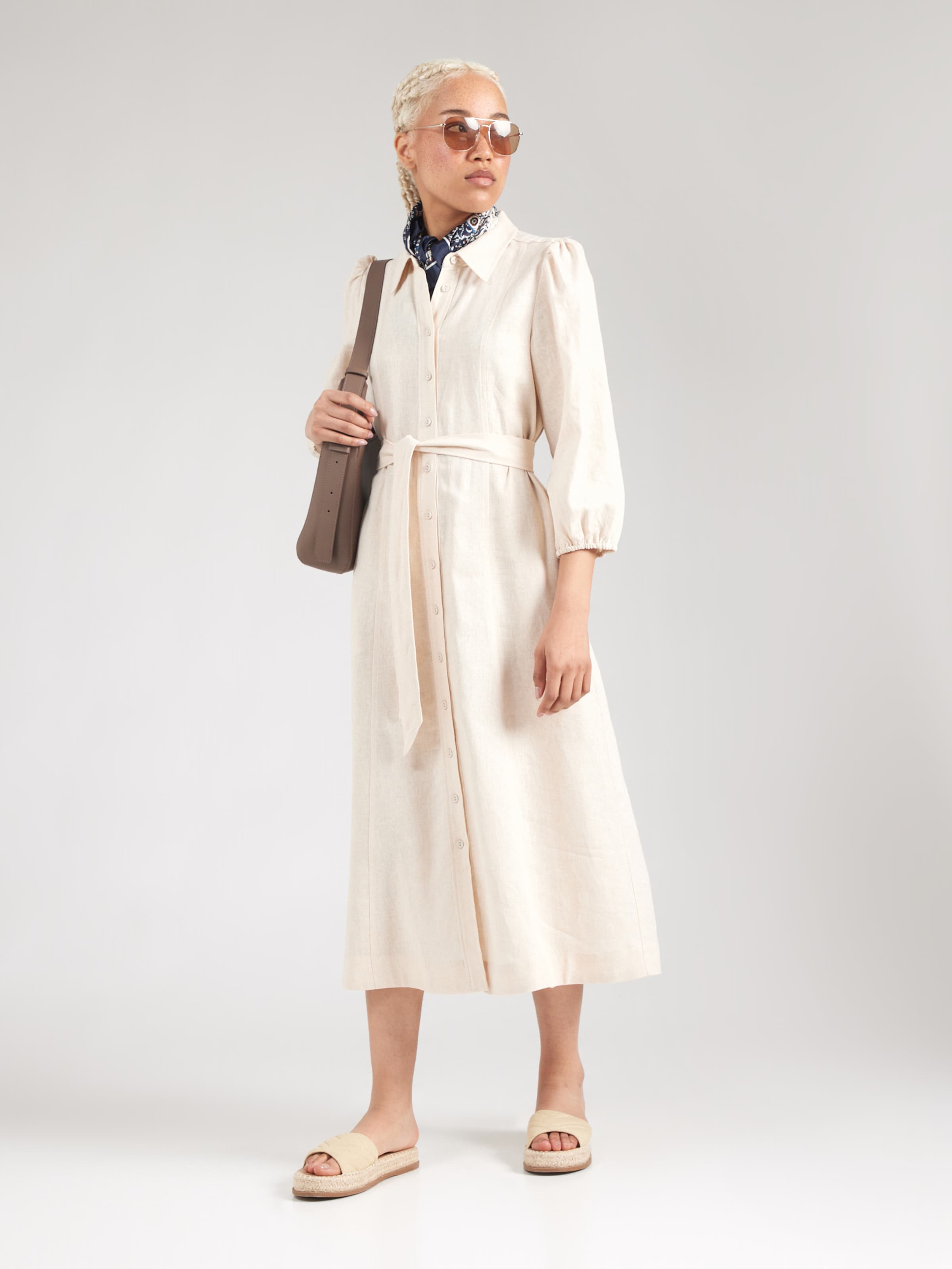YAS Shirt Dress 'YASFlaxy' in Ecru | ABOUT YOU