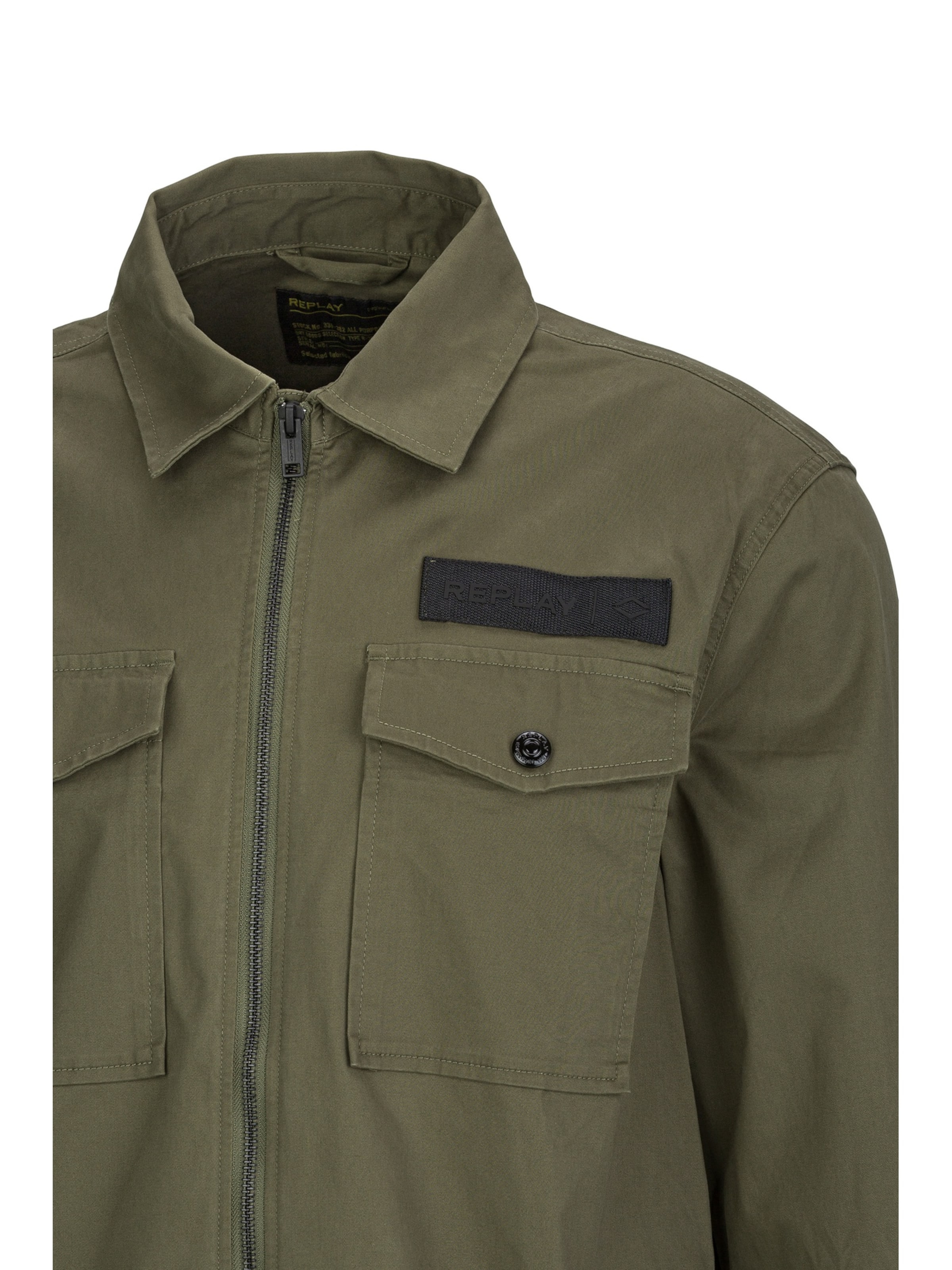 REPLAY Regular fit Overhemd in Groen