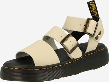 Dr. Martens Remsandal 'Gryphon Quad' i beige: framsida