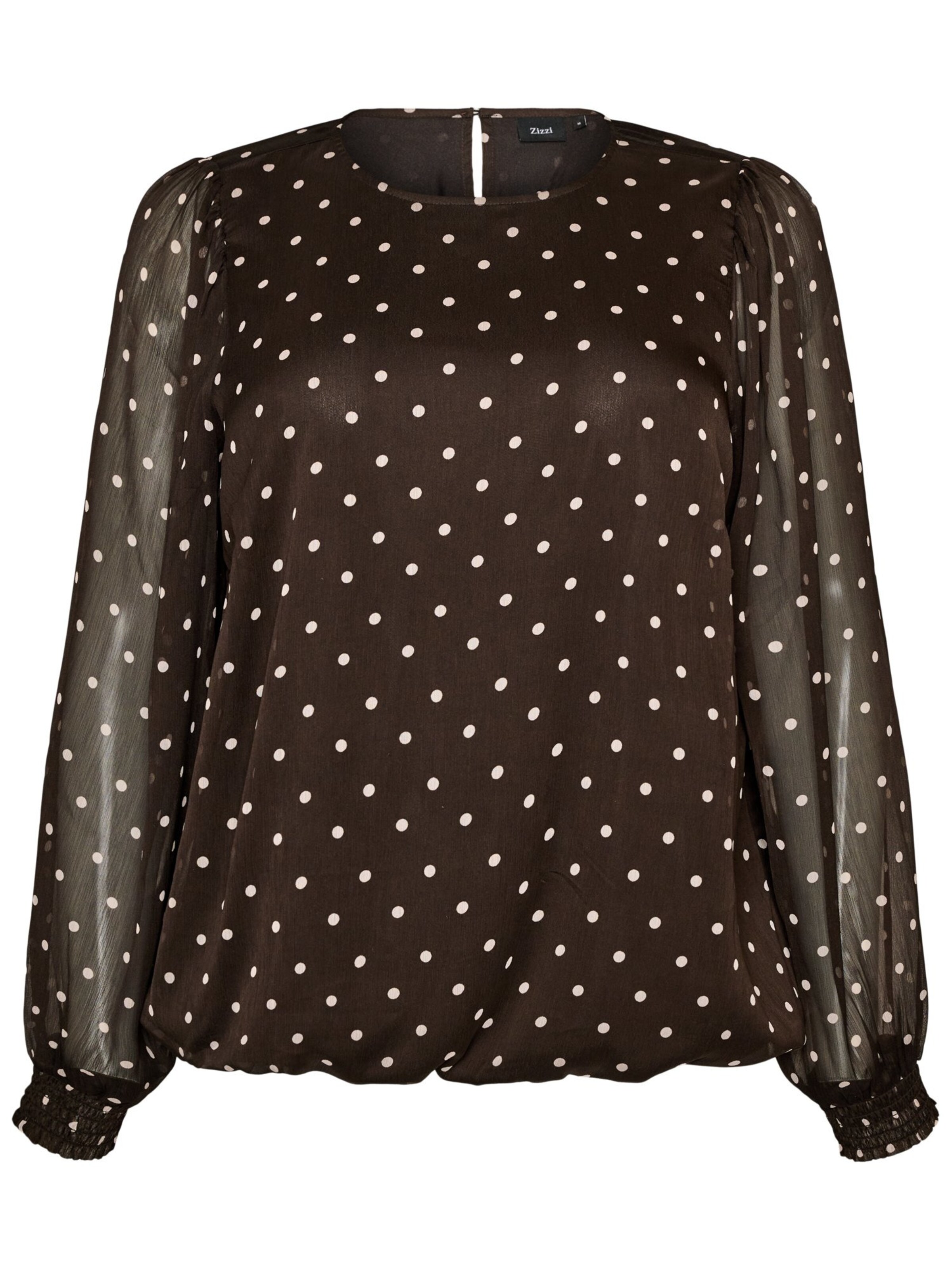 Zizzi Bluza 'PAULA' | rjava barva: sprednja stran