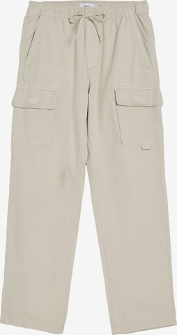 Bershka Regular Cargo trousers in Beige: front