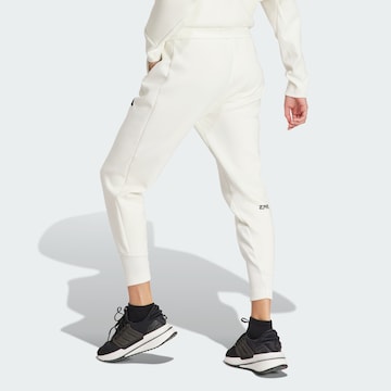 ADIDAS SPORTSWEAR Tapered Workout Pants 'Z.N.E.' in White