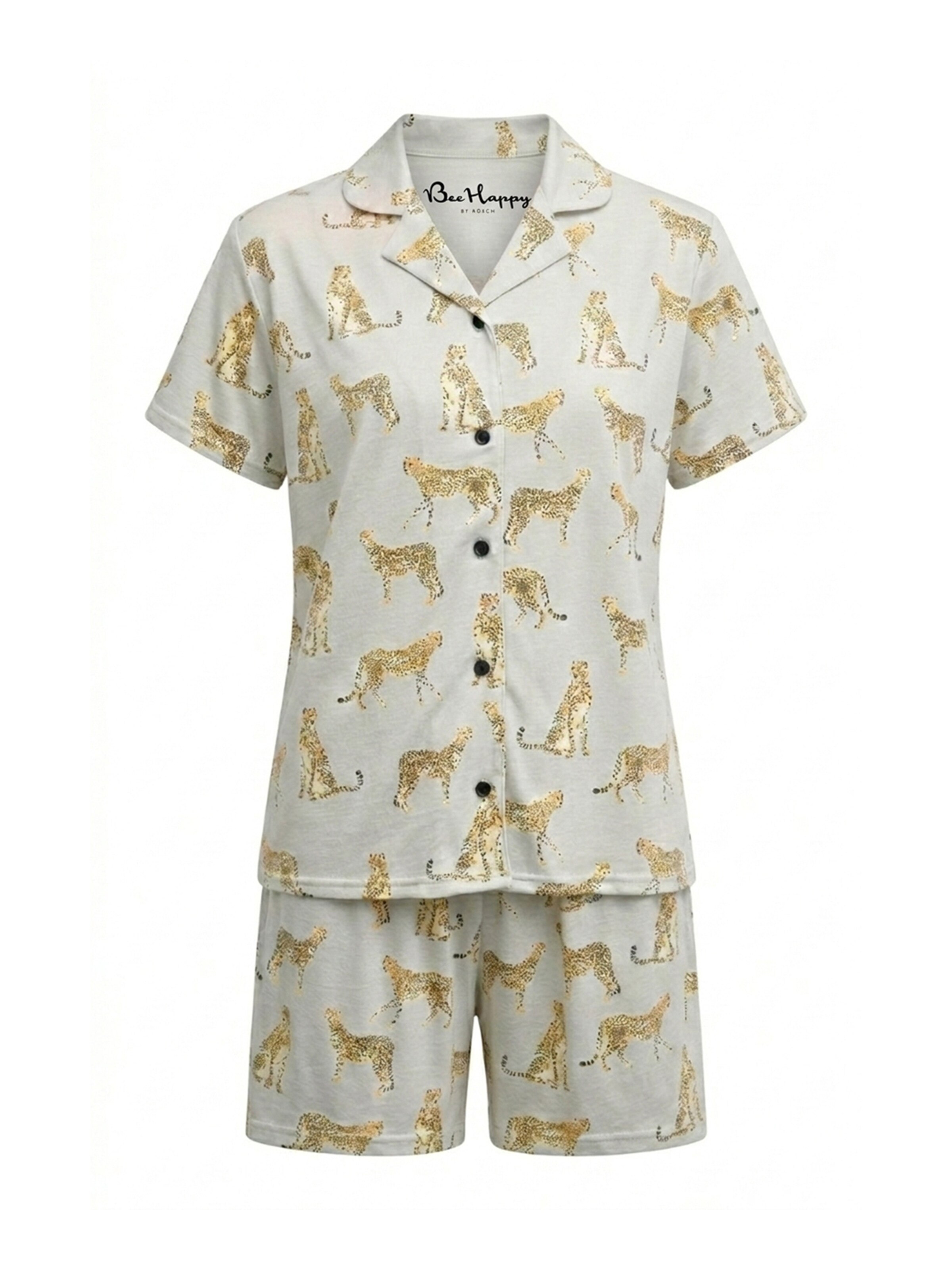 Rösch Shorty ' Leopard ' in Beige: front
