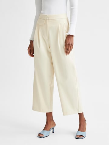 Wide Leg Pantalon à pince 'Hyme' SELECTED FEMME en beige : devant