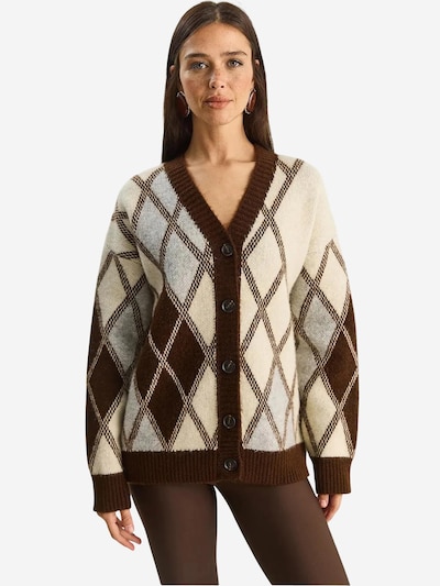 Bianco Lucci Strickjacke in XS-XL in hellblau / dunkelbraun / naturweiß, Produktansicht