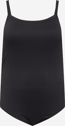 Cotton On Curve Shirt Bodysuit in Black: front