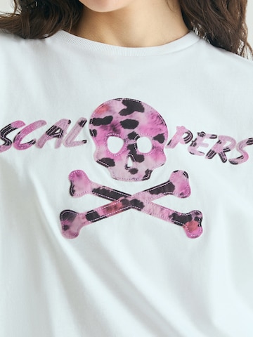 T-shirt 'Spot Trize Skull' Scalpers en blanc