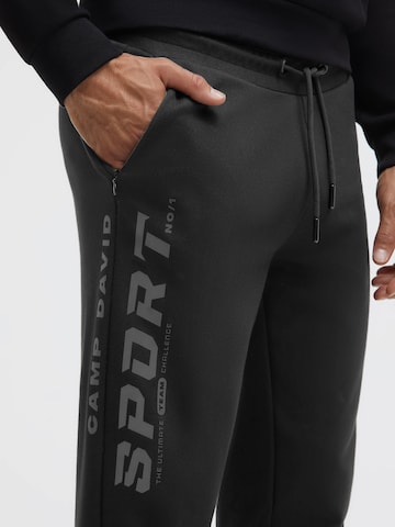 CAMP DAVID Tapered Pants in Black