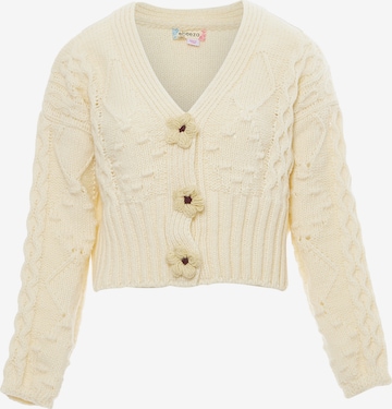 ebeeza Knit Cardigan in White: front