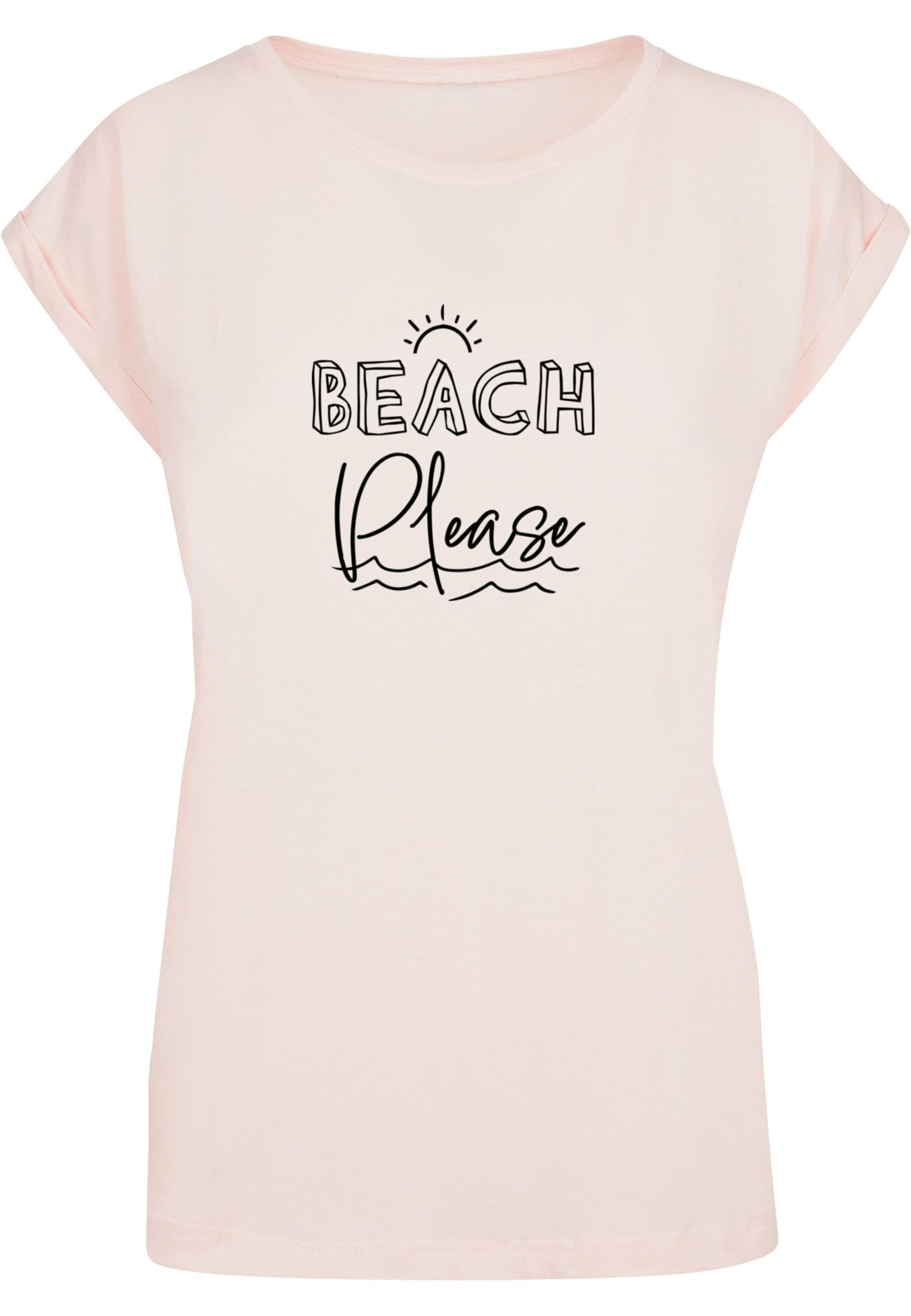 Merchcode Μπλουζάκι 'Beach Please' σε ροζ: μπροστά