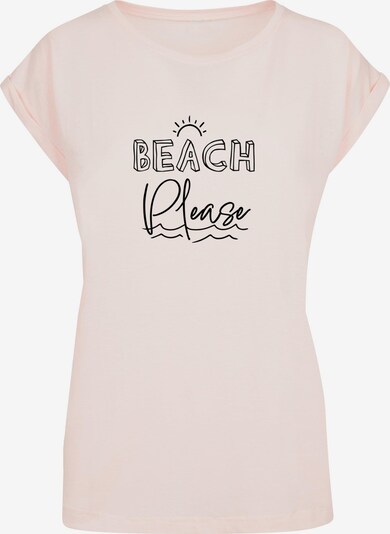 Merchcode T-shirt 'Beach Please' en rose clair / noir, Vue avec produit