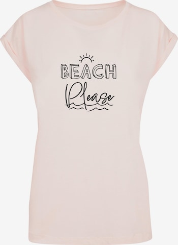 T-shirt 'Beach Please' Merchcode en rose : devant