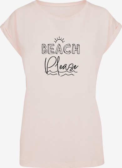 Merchcode T-shirt 'Beach Please' en rose clair / noir, Vue avec produit