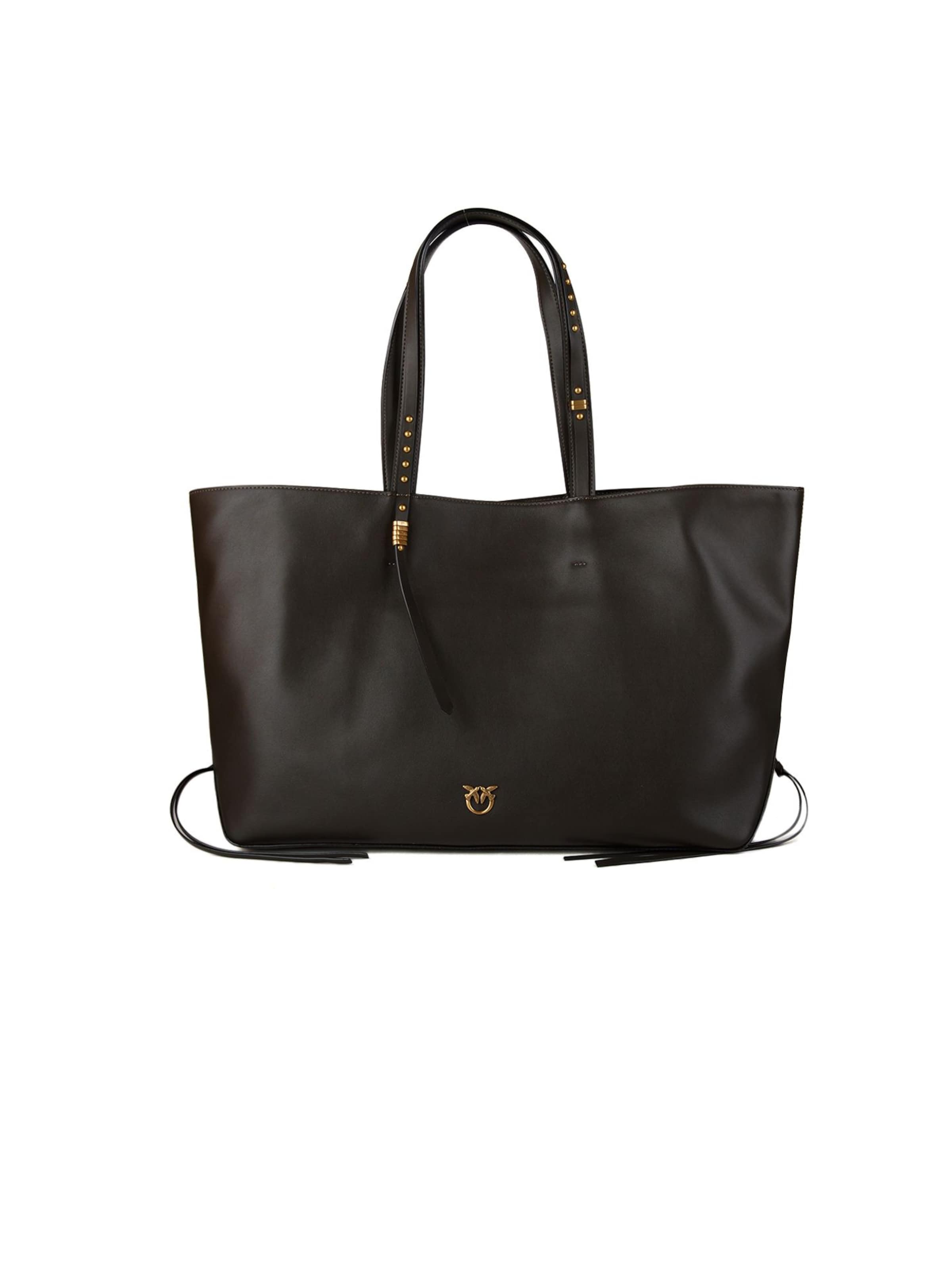 Borsa a mano 'Cabas Classic Bag Vitello Morb' di PINKO in nero: frontale