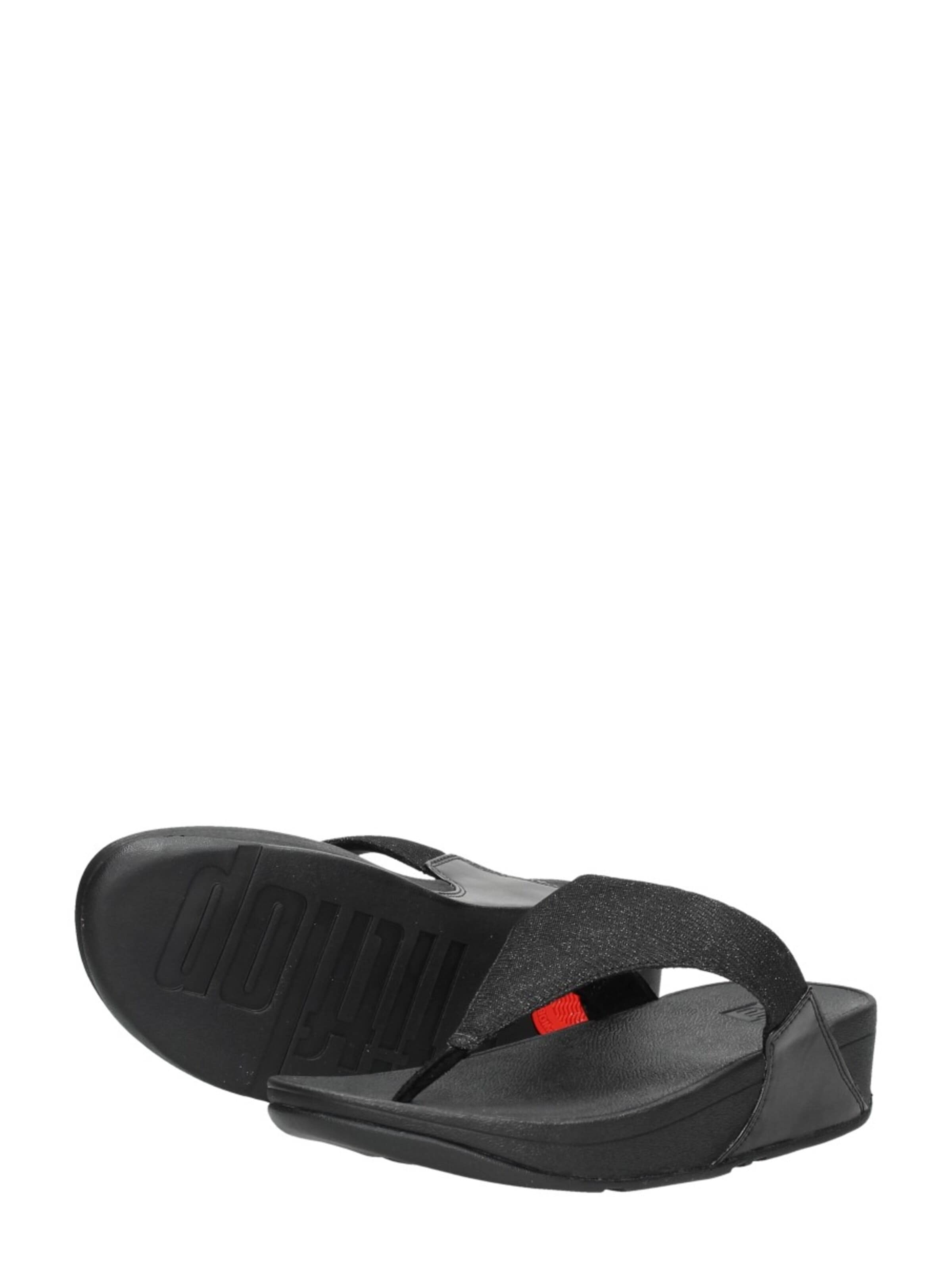 FitFlop Teenslipper 'Lulu Shimmerlux Toe - Post Sandals' in Zwart