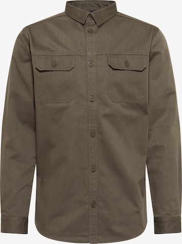 MO Button Up Shirt in Green: front