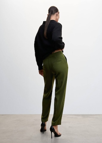 MANGO Regular Pleated Pants 'semiflu' in Green
