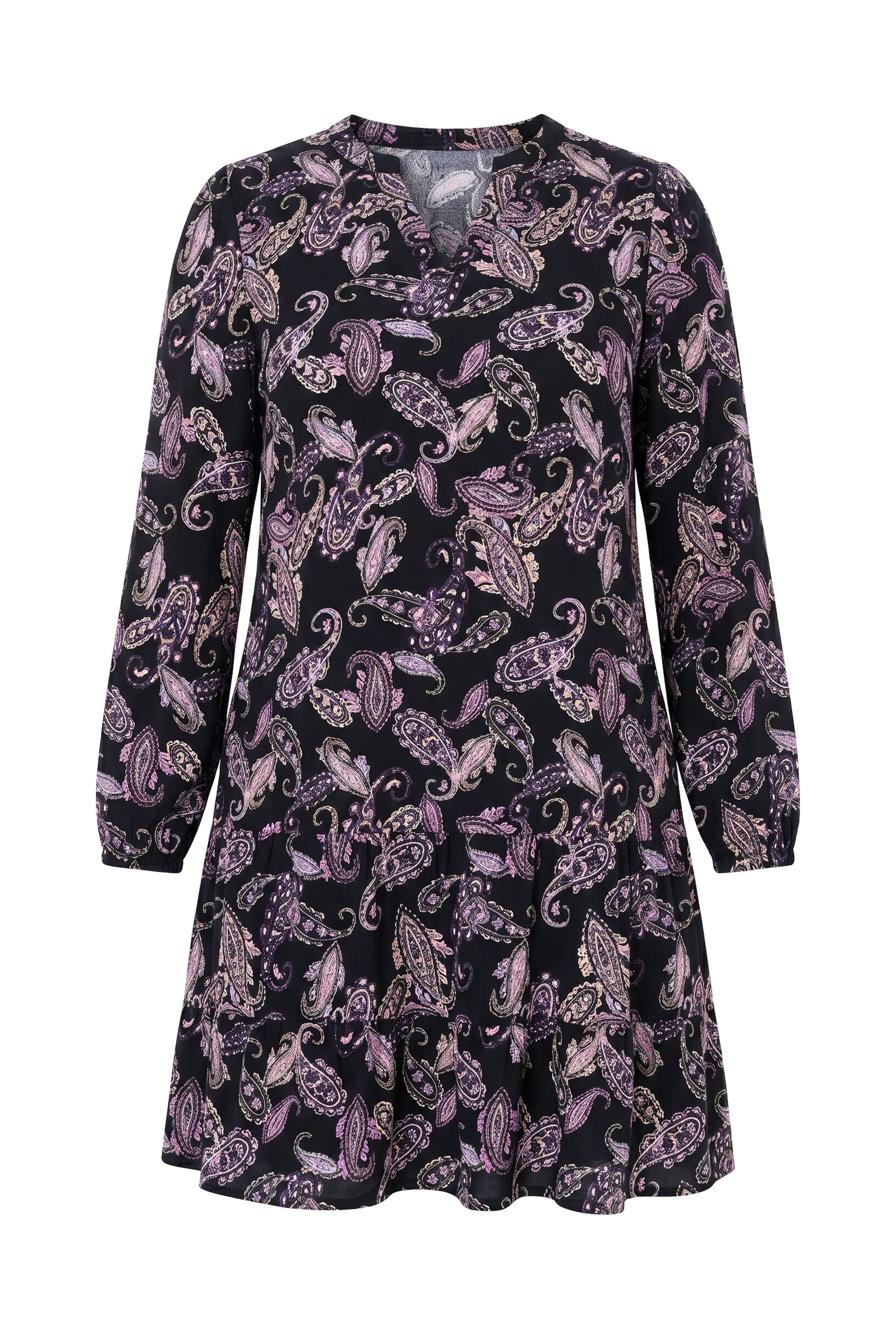 Ulla Popken Kleid in 42-44 in mauve / dunkellila / schwarz, Produktansicht