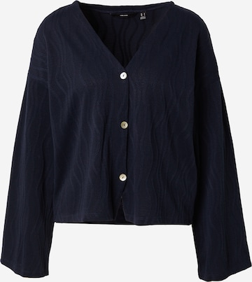 VERO MODA Gebreid vest 'VMELLIE' in Blauw: voorkant
