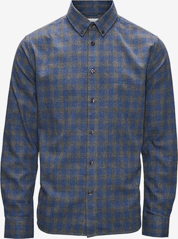 KnowledgeCotton Apparel Regular Fit Hemd in Blau: predná strana