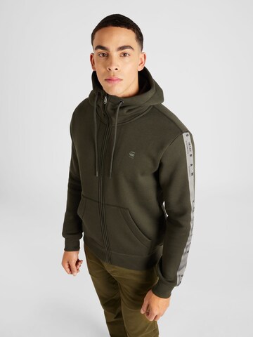 G-Star RAW Zip-Up Hoodie in Green: front