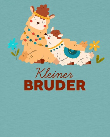 watabout.kids Shirt 'Lama Kleiner Bruder' in Blue