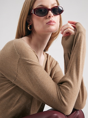 JDY Sweater 'JDYBENTE' in Brown