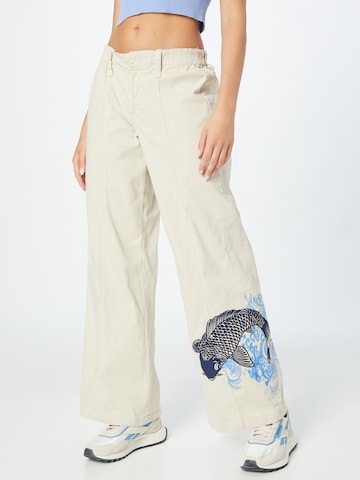 BDG Urban Outfitters Wide leg Broek in Beige: voorkant