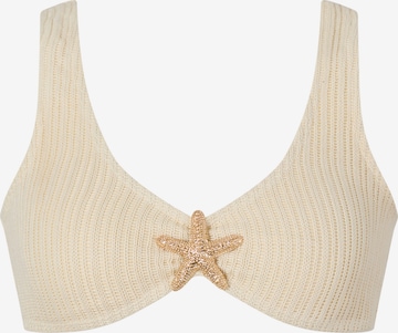 Moda Minx Triangel Bikinitop in Beige: voorkant