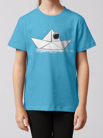 watabout.kids Shirt 'Astronaut In Paper Boat' in Blue: front