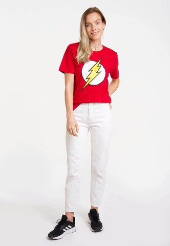 LOGOSHIRT Shirt 'DC Comics - Flash Logo' in Rood